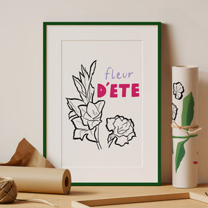 'Fleur D'ete' Hand Painted Gladioli Floral Print