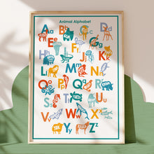 Load image into Gallery viewer, Personalised Animal Alphabet Educational Kid&#39;s Print
