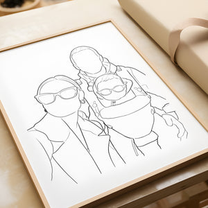 Custom Line Drawing Portrait Illustration