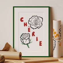 Load image into Gallery viewer, &#39;Cherie&#39; Hand Painted Rose Floral Print
