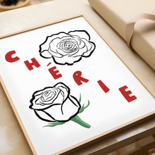 Load image into Gallery viewer, &#39;Cherie&#39; Hand Painted Rose Floral Print
