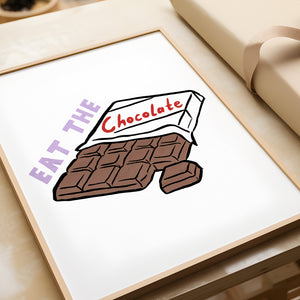 'Eat the Chocolate' Hand Painted Print