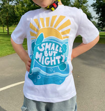 Load image into Gallery viewer, &#39;Small but Mighty&#39; Kid&#39;s Affirmation Turtle T-shirt
