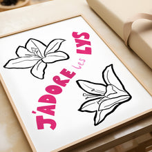 Load image into Gallery viewer, &#39;J&#39;adore Les Lys&#39; Hand Painted Lily Floral Print
