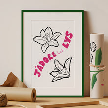 Load image into Gallery viewer, &#39;J&#39;adore Les Lys&#39; Hand Painted Lily Floral Print
