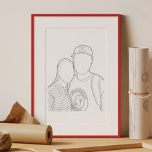 Load image into Gallery viewer, Custom Line Drawing Portrait Illustration
