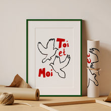 Load image into Gallery viewer, &#39;Toi et Moi&#39; Hand Painted Dove Print
