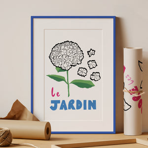 'Le Jardin' Hand Painted Hydrangea Floral Print