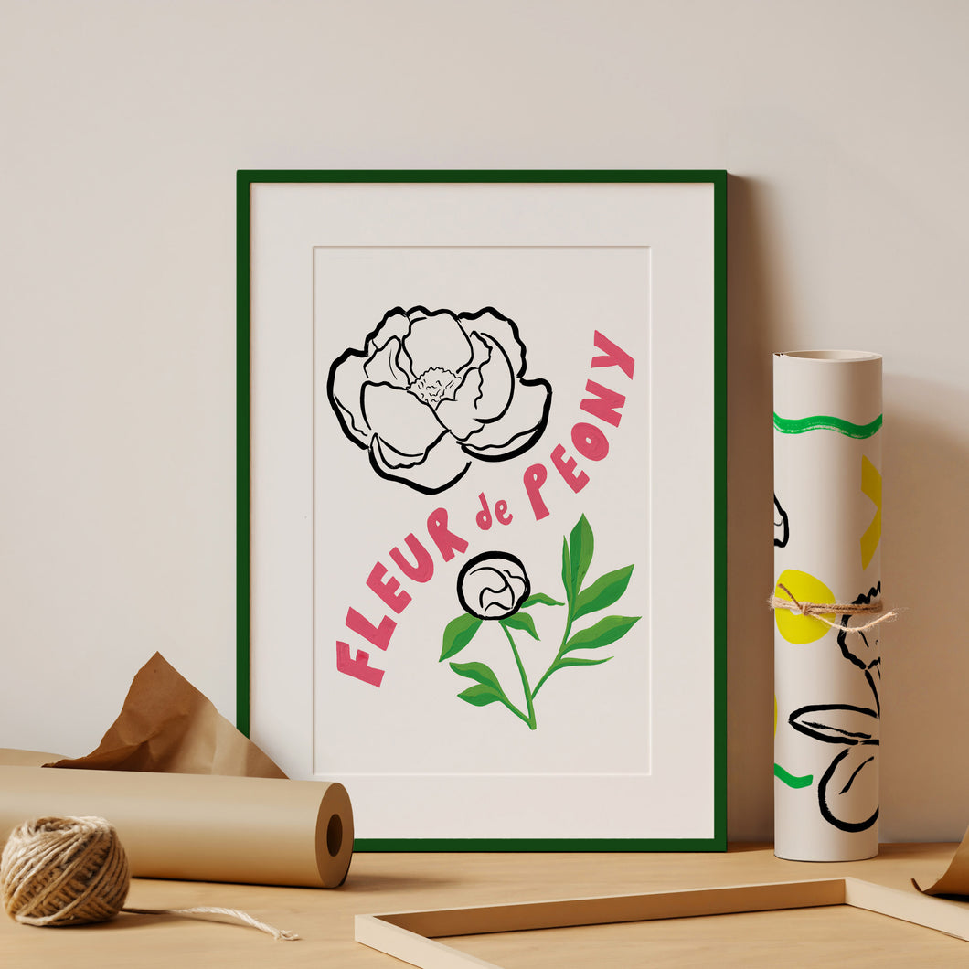 'Fleur de Peony' Hand Painted Floral Print