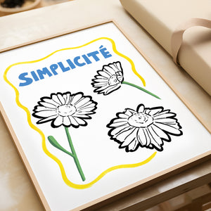 'Simplicite' Hand Painted Daisy Floral Print