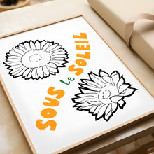 Load image into Gallery viewer, &#39;Sous le Soleil&#39; Hand Painted Sunflower Floral Print
