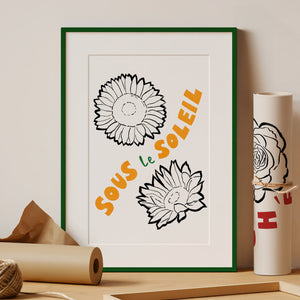 'Sous le Soleil' Hand Painted Sunflower Floral Print