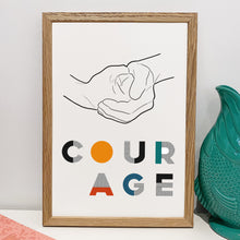 Load image into Gallery viewer, &#39;Courage&#39; Line Drawing and Typography Print
