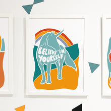 Load image into Gallery viewer, &#39;Believe In Yourself&#39; Kids Unicorn Positive Message Print
