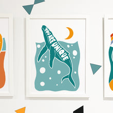 Load image into Gallery viewer, &#39;You Are Unique&#39; Kids Whale Positive Message Print
