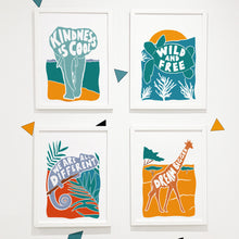 Load image into Gallery viewer, &#39;Kindness Is Cool&#39; Kids Elephant Positive Message Print
