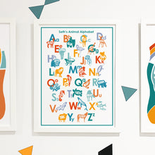 Load image into Gallery viewer, Personalised Animal Alphabet Educational Kid&#39;s Print
