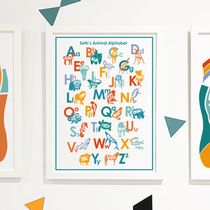 Personalised Animal Alphabet Educational Kid's Print